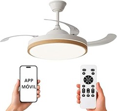 Los mejores ventiladores de techo con luz LED de madera para habitaciones pequeñas