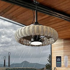 Ventiladores de techo con luz LED para exterior cubierto