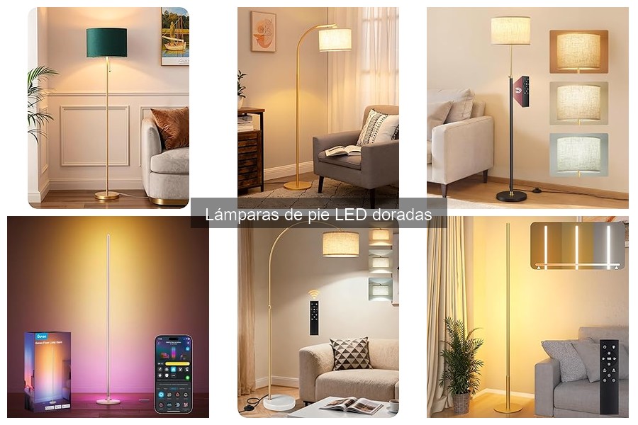 Alternativas a las lámparas de pie LED doradas