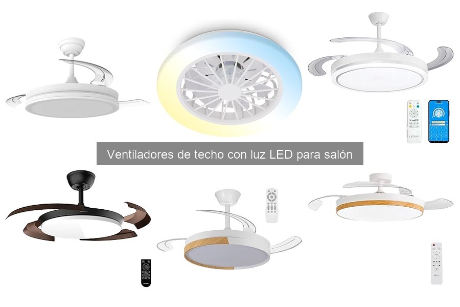 Alternativas a ventiladores de techo con luz LED para salón