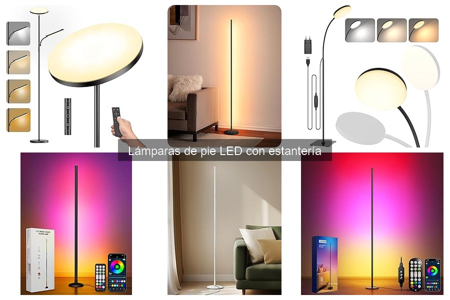 Características de las Lámparas de Pie LED con Estantería