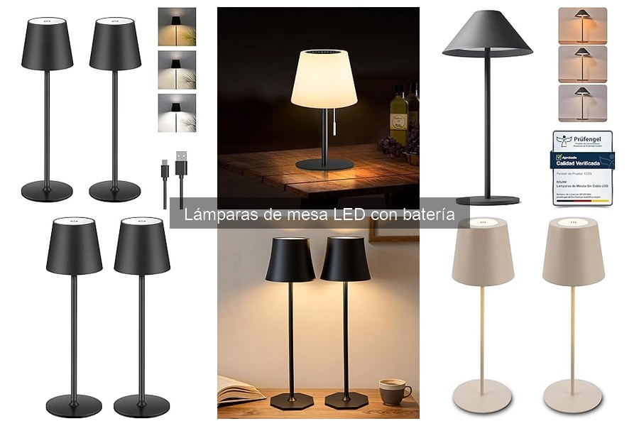Comparativa de lámparas de mesa LED con batería