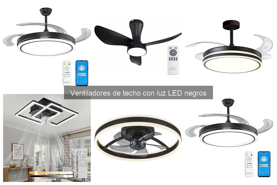 Elige el ventilador de techo con luz LED negro ideal