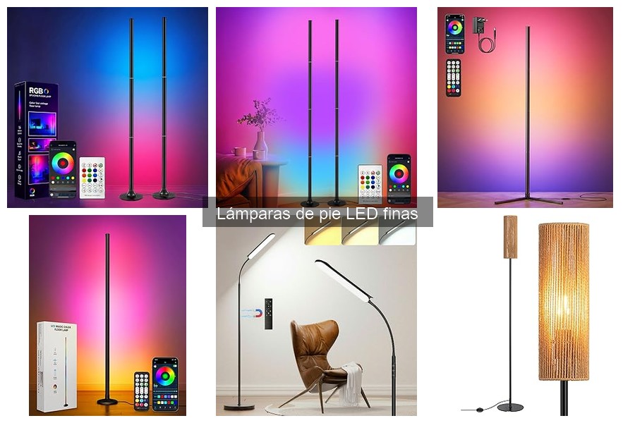 Estilos Modernos de Lámparas de Pie LED Finas para Decoración