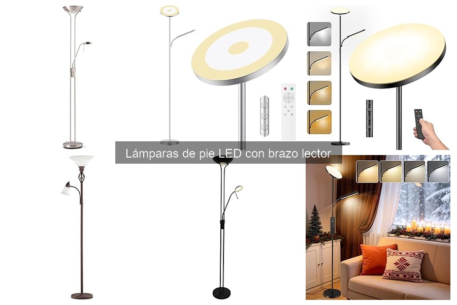 Estilos y diseños de lámparas de pie LED con brazo lector