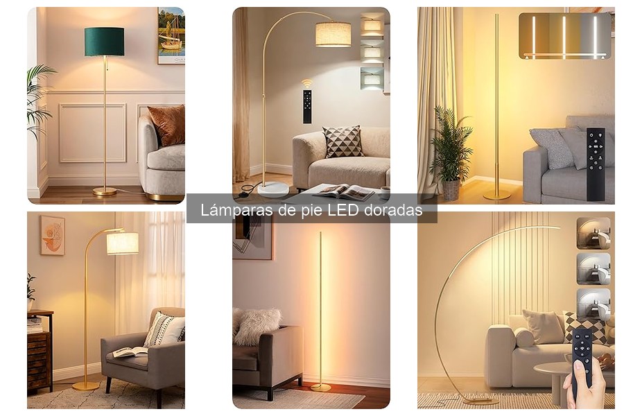 Guía de compra: Lámparas de pie LED doradas para tu hogar