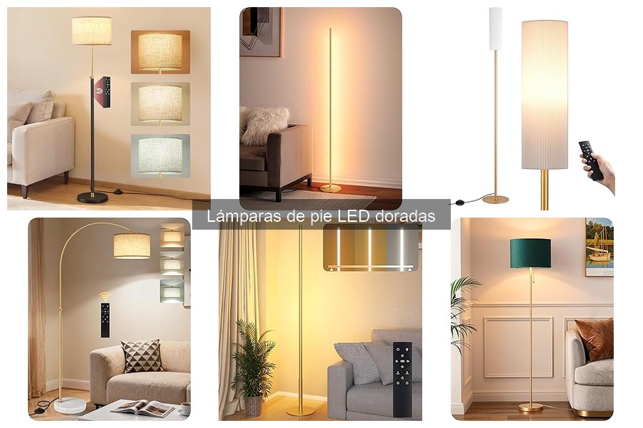 Lámpara de Pie LED Dorada: Características y Beneficios