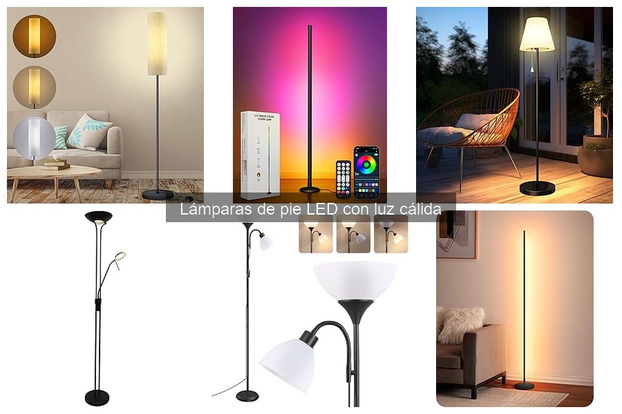 Lámparas de pie LED con luz cálida: características y beneficios