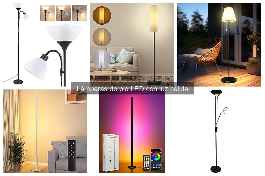 Lámparas de pie LED con luz cálida para espacios minimalistas
