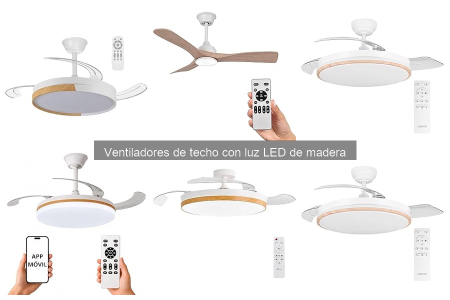 Mejores accesorios para ventiladores de techo con luz LED de madera