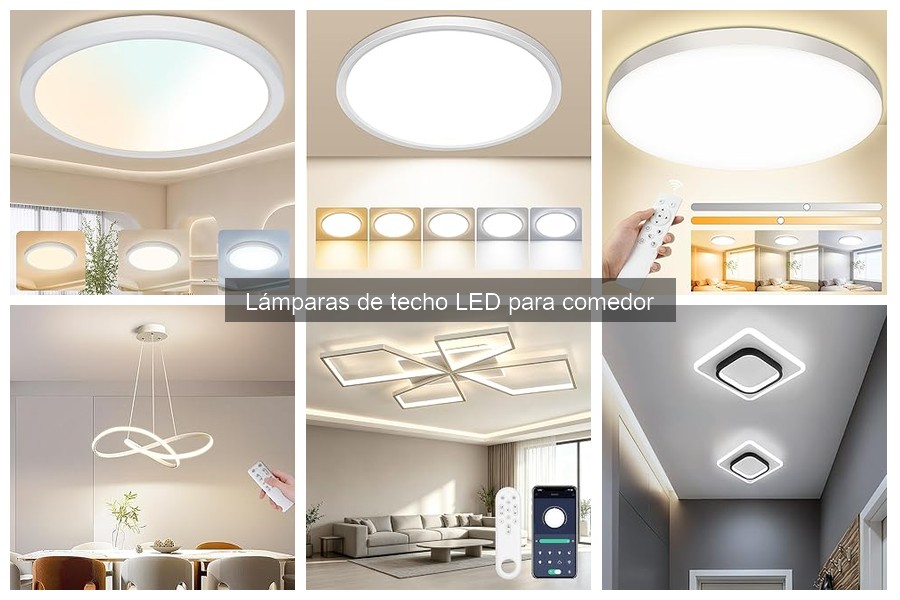 Mejores colores de luz para lámparas de techo LED en el comedor