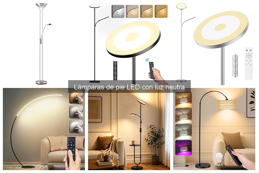 Mejores lámparas de pie LED con luz neutra para espacios pequeños