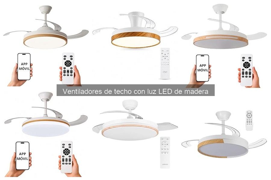 Opiniones de ventiladores de techo con luz LED de madera