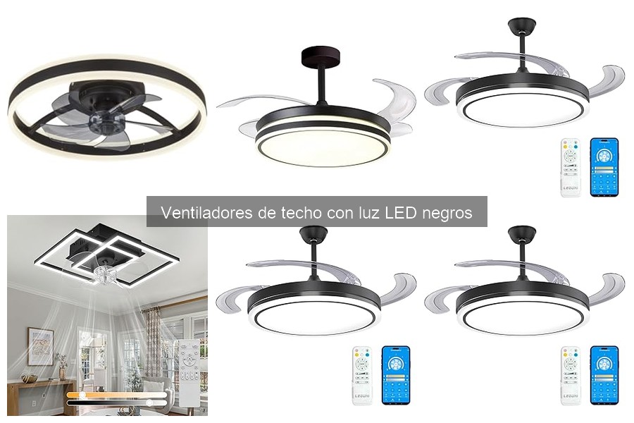 Opiniones sobre ventiladores de techo con luz LED negros