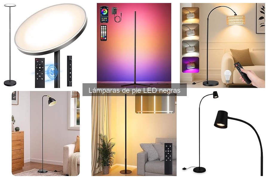 Precio promedio de lámparas de pie LED negras