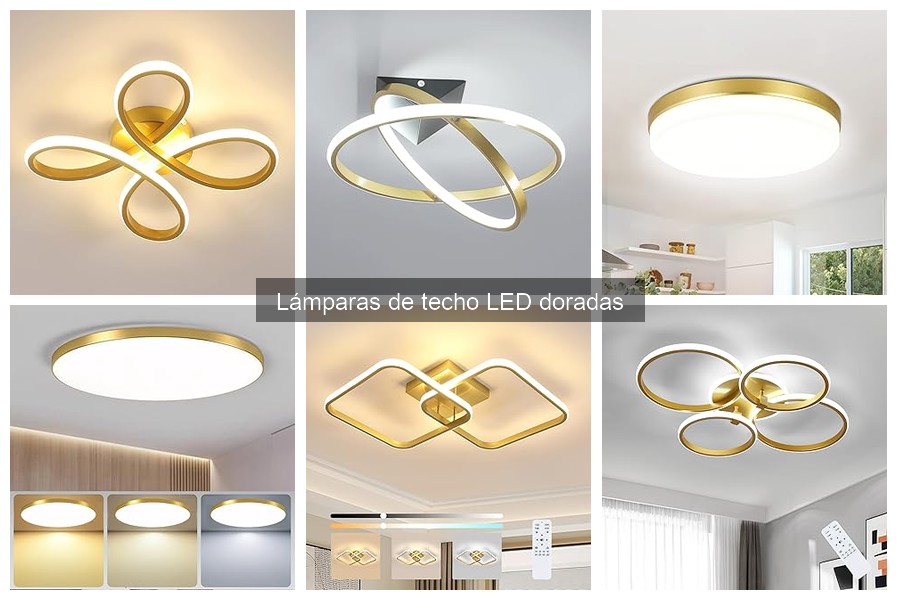 Tipos de Lámparas de Techo LED Doradas para tu Hogar