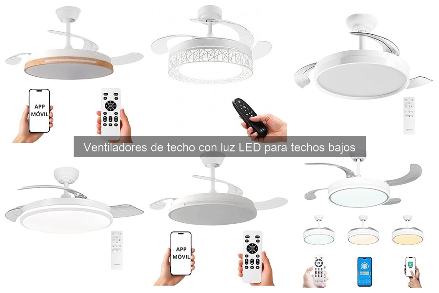 Tipos de ventiladores de techo con luz LED para techos bajos
