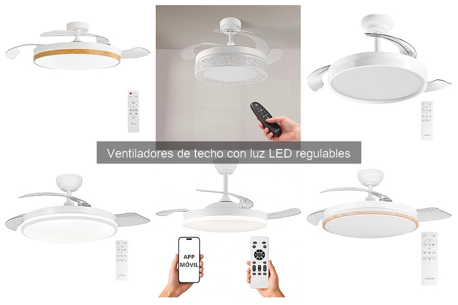 Tipos de ventiladores de techo con luz LED regulables