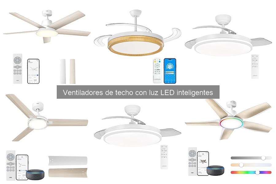 Ventiladores de techo con luz LED inteligentes y Wifi